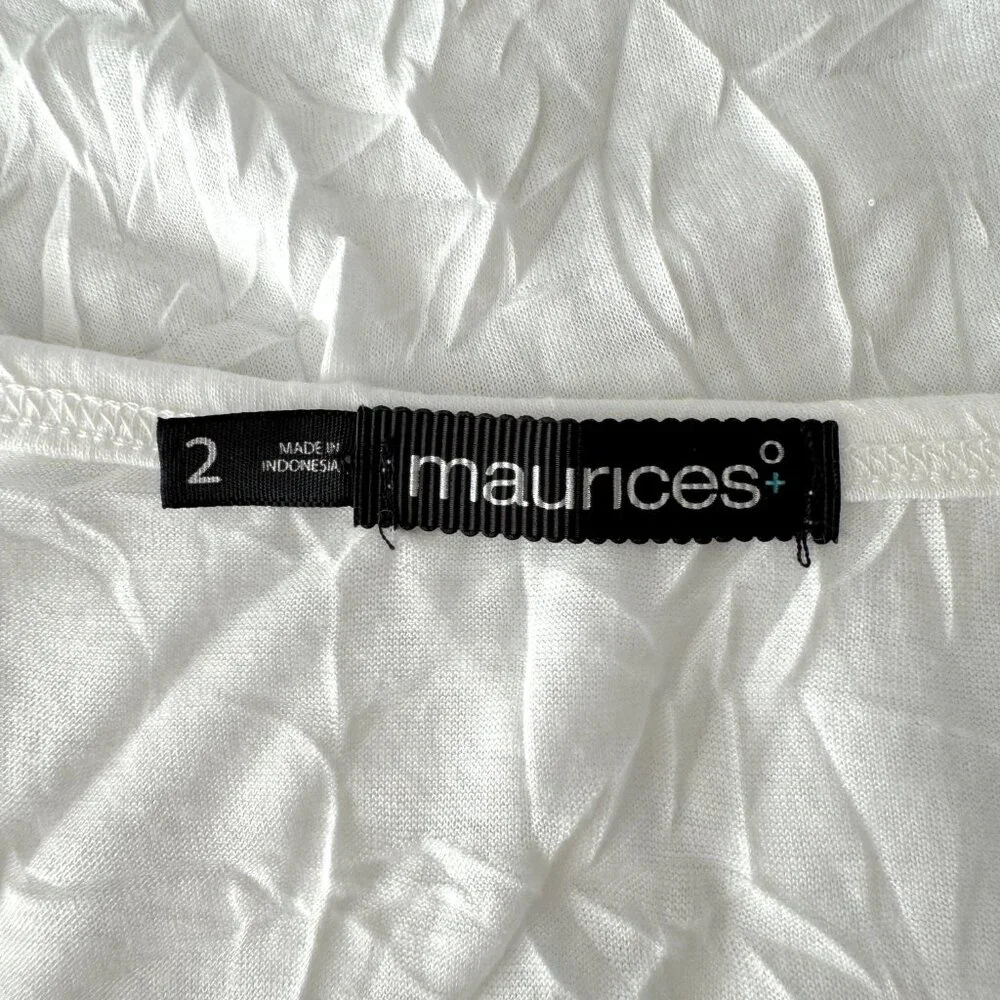 Maurices Plus Size 2X WHITE Stretchy Crinkle Lace Cami - Picture 7 of 11